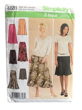 Simplicity 4881 2 Hour Skirts Pattern Size 14 16 18 20 Uncut 2004